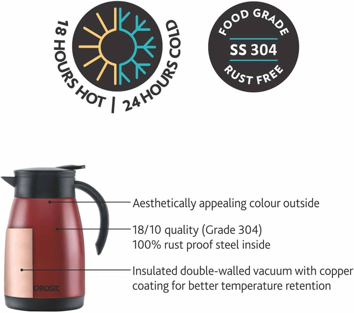 Borosil Hydra Vaccum Insulated Stainless Steel Teapot/Thermal Flask 1500ml, Red - FLKT15RED20 - Al Kabayel Discount CentreBorosil Hydra Vaccum Insulated Stainless Steel Teapot/Thermal Flask 1500ml, Red - FLKT15RED20ThermosBOROSILAl Kabayel Discount Centre