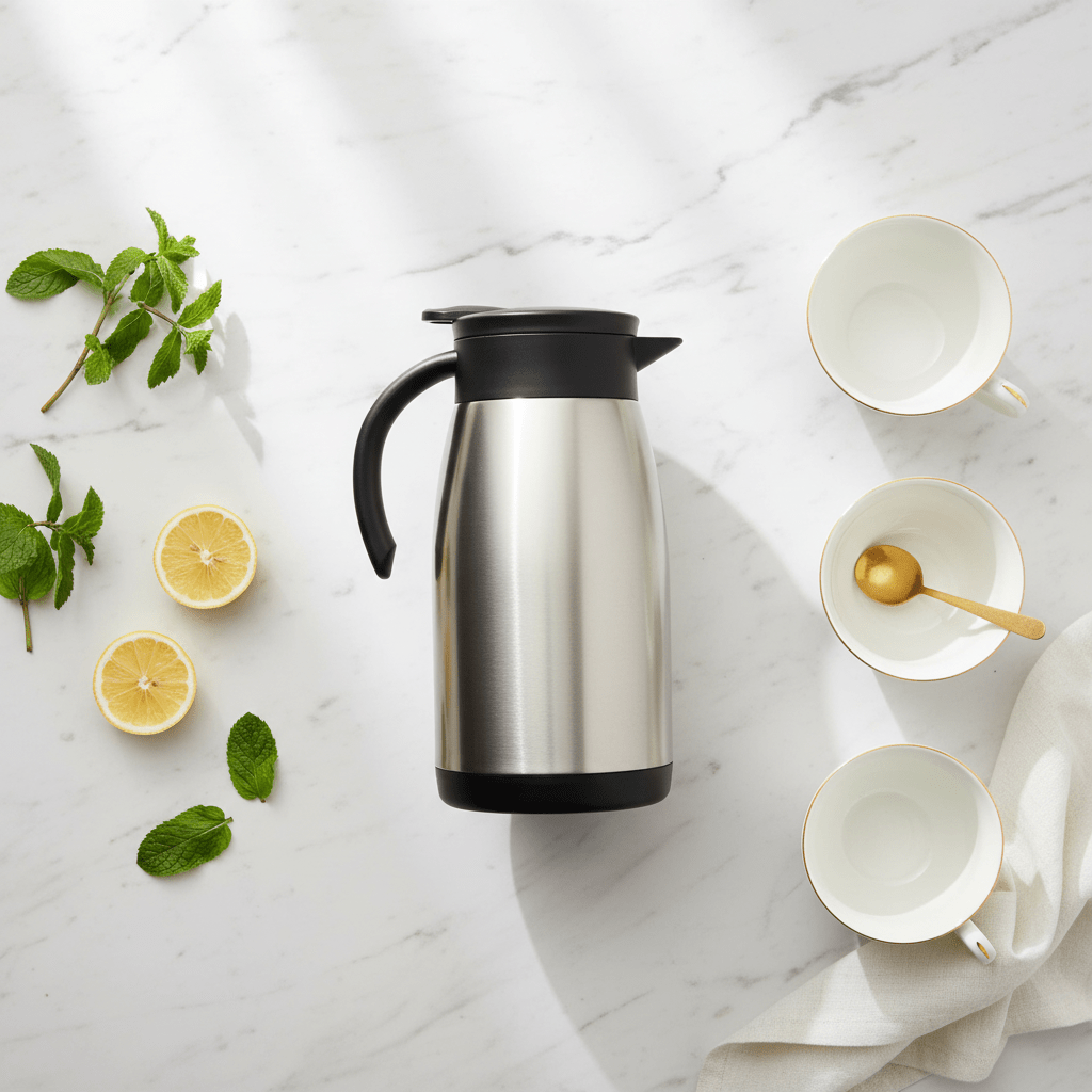 Borosil Stainless Steel Vacuum Tea Pot 1 Litre | Silver & Black | - Al Kabayel Discount CentreBorosil Stainless Steel Vacuum Tea Pot 1 Litre | Silver & Black |Tea/Coffee PotsBOROSILAl Kabayel Discount Centre