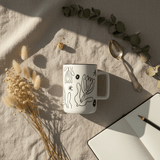 Botanical Line Art Ceramic Mug – White & Black | 400ml - Al Kabayel Discount CentreBotanical Line Art Ceramic Mug – White & Black | 400mlMugsAKDCAl Kabayel Discount Centre