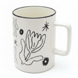 Botanical Line Art Ceramic Mug – White & Black | 400ml - Al Kabayel Discount CentreBotanical Line Art Ceramic Mug – White & Black | 400mlMugsAKDCAl Kabayel Discount Centre
