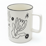 Botanical Line Art Ceramic Mug – White & Black | 400ml - Al Kabayel Discount CentreBotanical Line Art Ceramic Mug – White & Black | 400mlMugsAKDCAl Kabayel Discount Centre