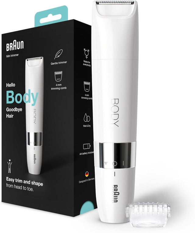 Braun Body Mini Trimmer BS1000, Electric Body Hair Removal for Everybody, for On - the - Go - Al Kabayel Discount CentreBraun Body Mini Trimmer BS1000, Electric Body Hair Removal for Everybody, for On - the - GoTrimmerBRAUNAl Kabayel Discount Centre