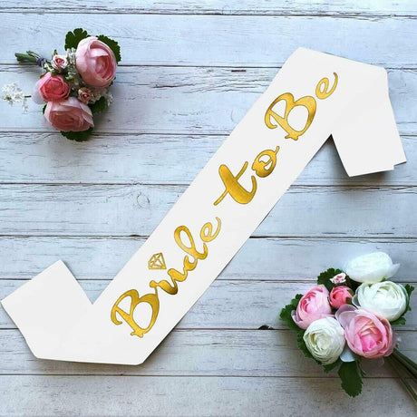 Bride - to - Be Bachelorette Sash 160×10 cm – White with Elegant Gold Lettering - Al Kabayel Discount CentreBride - to - Be Bachelorette Sash 160×10 cm – White with Elegant Gold LetteringParty SuppliesPARTY SASHAl Kabayel Discount Centre