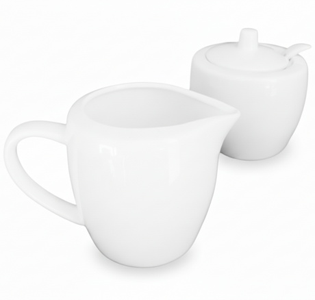 Brighter white ceramic sugar and cream pot set