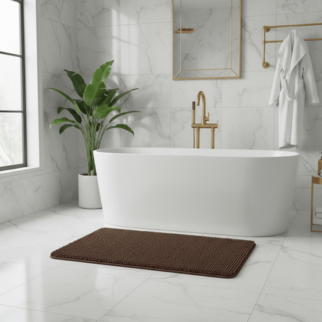 Brown Chenille Bath Mat Non-Slip Rubber Back - 80×100 cm - Al Kabayel Discount CentreBrown Chenille Bath Mat Non-Slip Rubber Back - 80×100 cmDoormatsAKDCAl Kabayel Discount Centre