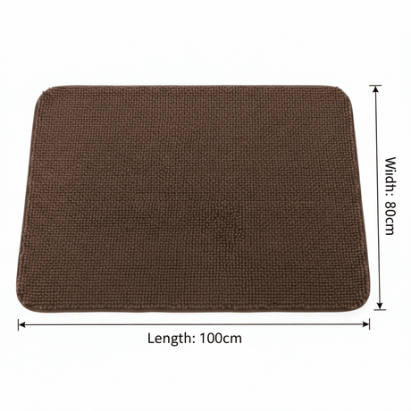 Brown Chenille Bath Mat Non-Slip Rubber Back - 80×100 cm - Al Kabayel Discount CentreBrown Chenille Bath Mat Non-Slip Rubber Back - 80×100 cmDoormatsAKDCAl Kabayel Discount Centre