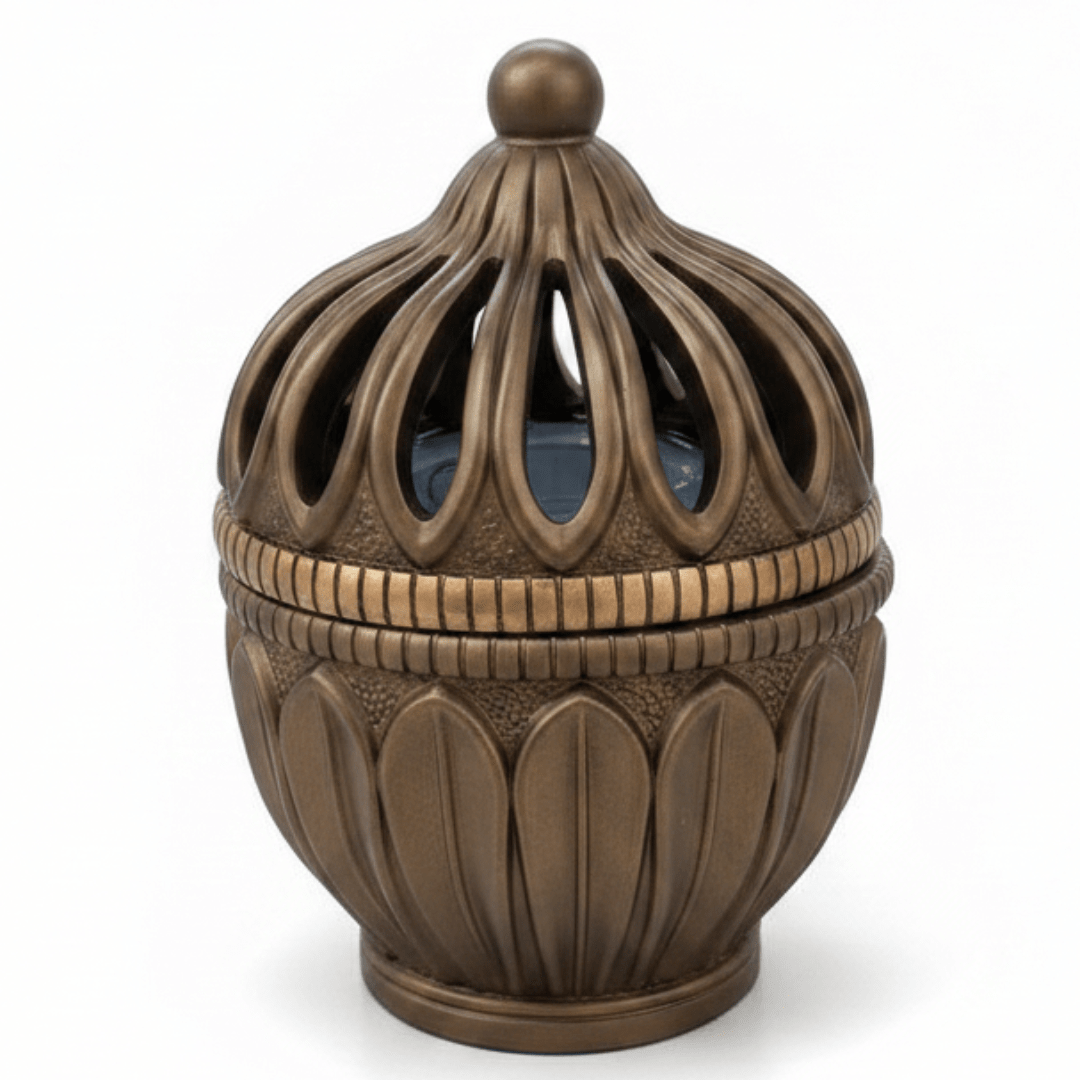 Brown Elegant Arabic Incense Burner | Dome Lattice Bakhoor Holder | 13×9 cm - Al Kabayel Discount CentreBrown Elegant Arabic Incense Burner | Dome Lattice Bakhoor Holder | 13×9 cmIncense BurnerAKDCAl Kabayel Discount Centre