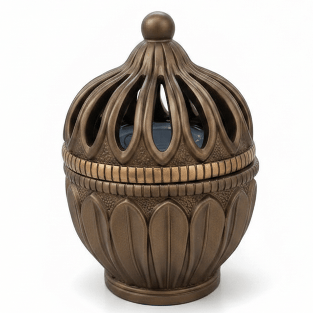 Brown Elegant Arabic Incense Burner | Dome Lattice Bakhoor Holder | 13×9 cm - Al Kabayel Discount CentreBrown Elegant Arabic Incense Burner | Dome Lattice Bakhoor Holder | 13×9 cmIncense BurnerAKDCAl Kabayel Discount Centre