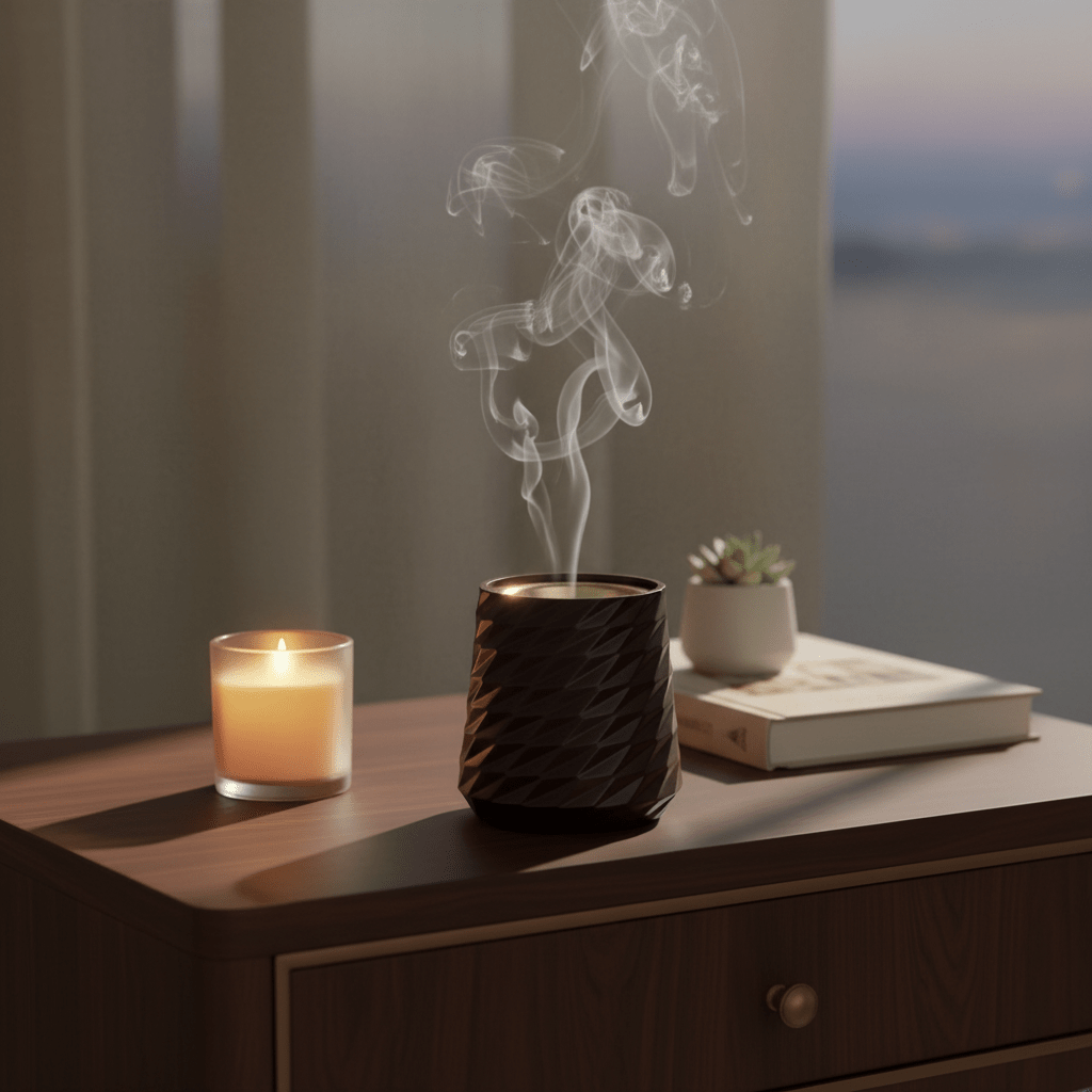 Brown Elegant Geometric Incense Burner | Dark Ceramic with Gold Interior | 10×7cm - Al Kabayel Discount CentreBrown Elegant Geometric Incense Burner | Dark Ceramic with Gold Interior | 10×7cmIncense burnerAKDCAl Kabayel Discount Centre