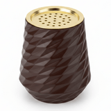 Brown Elegant Geometric Incense Burner | Dark Ceramic with Gold Interior | 10×7cm - Al Kabayel Discount CentreBrown Elegant Geometric Incense Burner | Dark Ceramic with Gold Interior | 10×7cmIncense burnerAKDCAl Kabayel Discount Centre
