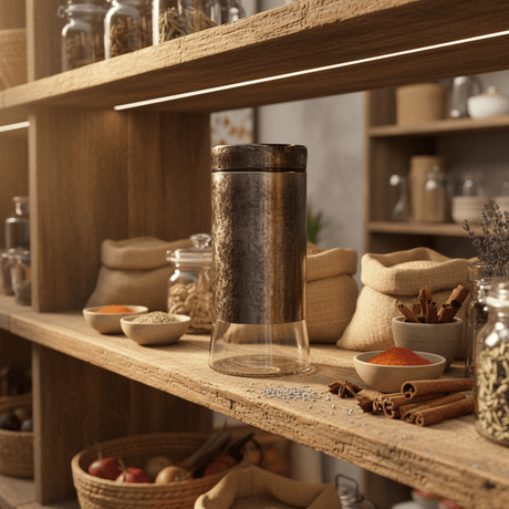 Brown Glass Storage Canister with Plastic Lid — 1 Litre - Al Kabayel Discount CentreBrown Glass Storage Canister with Plastic Lid — 1 LitreJars & Food SaversAKDCAl Kabayel Discount Centre