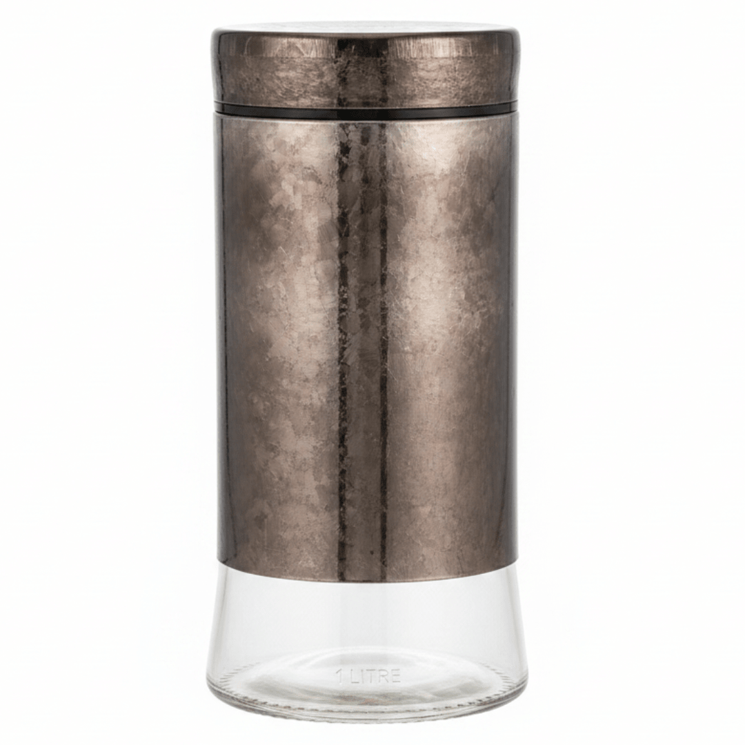 Brown Glass Storage Canister with Plastic Lid — 1 Litre - Al Kabayel Discount CentreBrown Glass Storage Canister with Plastic Lid — 1 LitreJars & Food SaversAKDCAl Kabayel Discount Centre