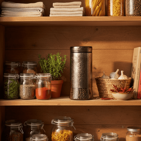 Brown Glass Storage Canister with Plastic Lid — 1 Litre - Al Kabayel Discount CentreBrown Glass Storage Canister with Plastic Lid — 1 LitreJars & Food SaversAKDCAl Kabayel Discount Centre