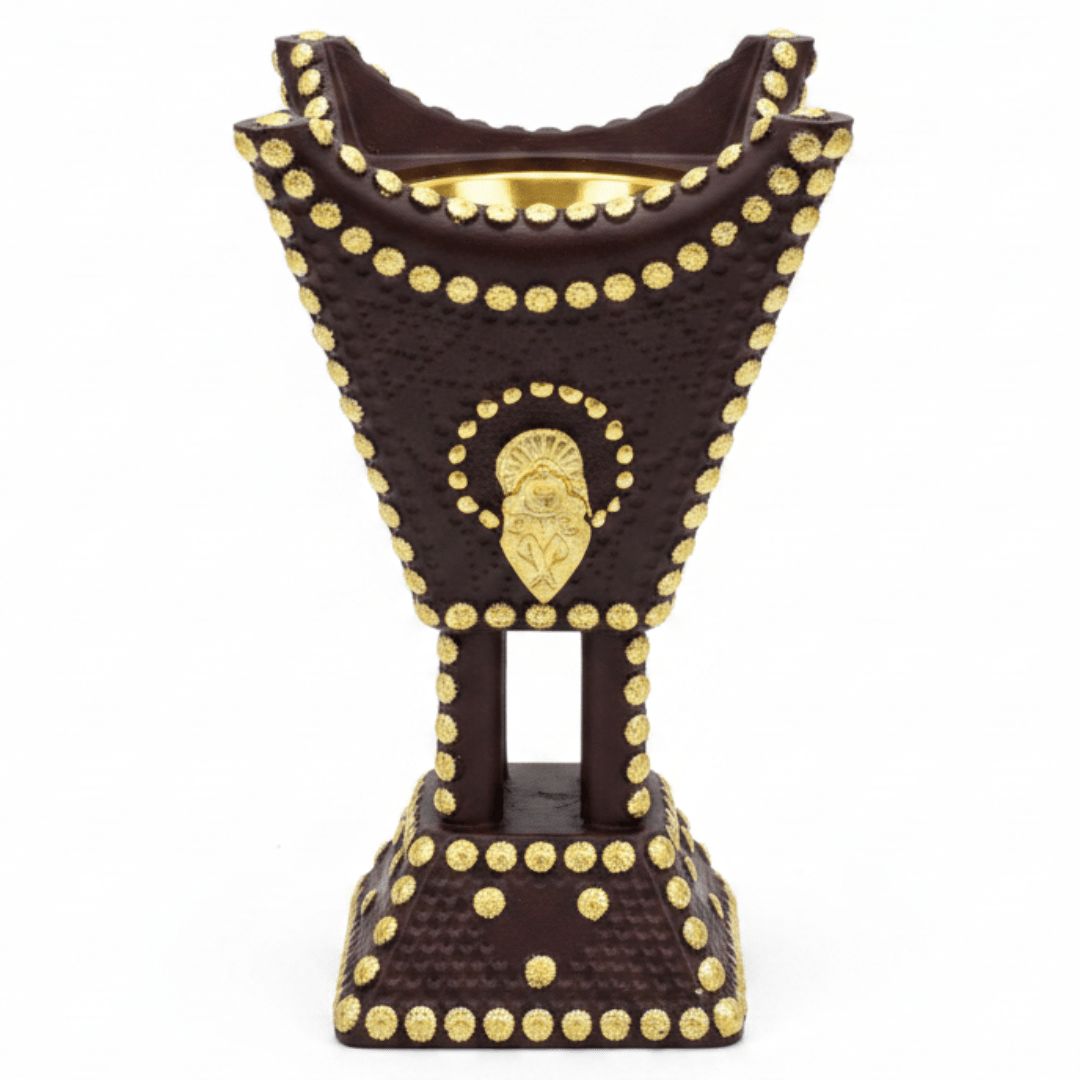 Brown & Gold Chalk Incense Burner | Luxury Arabic Mabkhara | 13×8cm - Al Kabayel Discount CentreBrown & Gold Chalk Incense Burner | Luxury Arabic Mabkhara | 13×8cmIncense burnerAKDCAl Kabayel Discount Centre