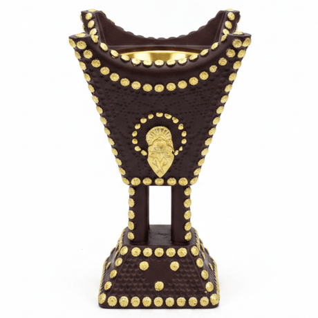 Brown & Gold Chalk Incense Burner | Luxury Arabic Mabkhara | 13×8cm - Al Kabayel Discount CentreBrown & Gold Chalk Incense Burner | Luxury Arabic Mabkhara | 13×8cmIncense burnerAKDCAl Kabayel Discount Centre