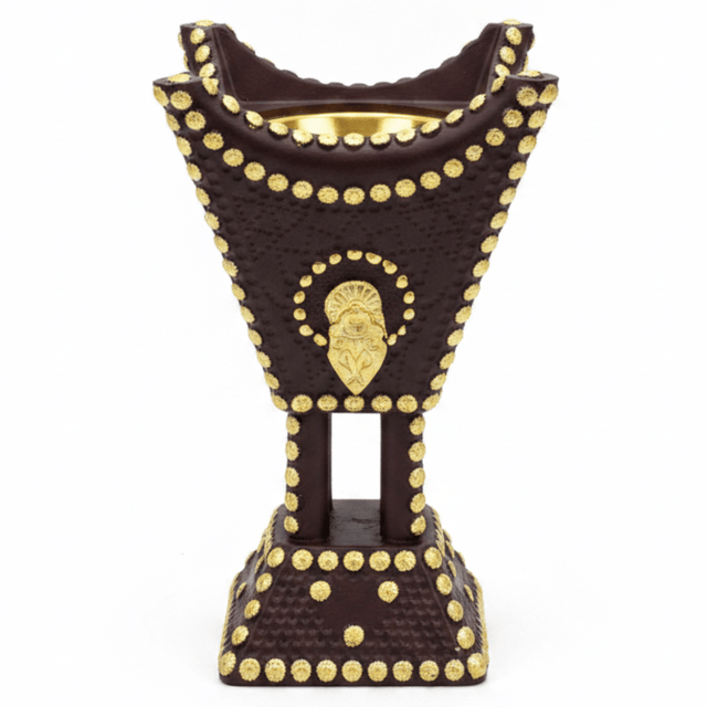Brown & Gold Chalk Incense Burner | Luxury Arabic Mabkhara | 13×8cm - Al Kabayel Discount CentreBrown & Gold Chalk Incense Burner | Luxury Arabic Mabkhara | 13×8cmIncense burnerAKDCAl Kabayel Discount Centre