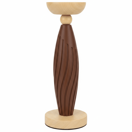 Brown & Natural Wood Candle Holder – 29cm Decorative Pillar Stand - Al Kabayel Discount CentreBrown & Natural Wood Candle Holder – 29cm Decorative Pillar StandHome Décor AccentsAKDCAl Kabayel Discount Centre
