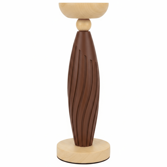 Brown & Natural Wood Candle Holder – 29cm Decorative Pillar Stand - Al Kabayel Discount CentreBrown & Natural Wood Candle Holder – 29cm Decorative Pillar StandHome Décor AccentsAKDCAl Kabayel Discount Centre