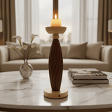 Brown & Natural Wood Candle Holder – 29cm Decorative Pillar Stand - Al Kabayel Discount CentreBrown & Natural Wood Candle Holder – 29cm Decorative Pillar StandHome Décor AccentsAKDCAl Kabayel Discount Centre