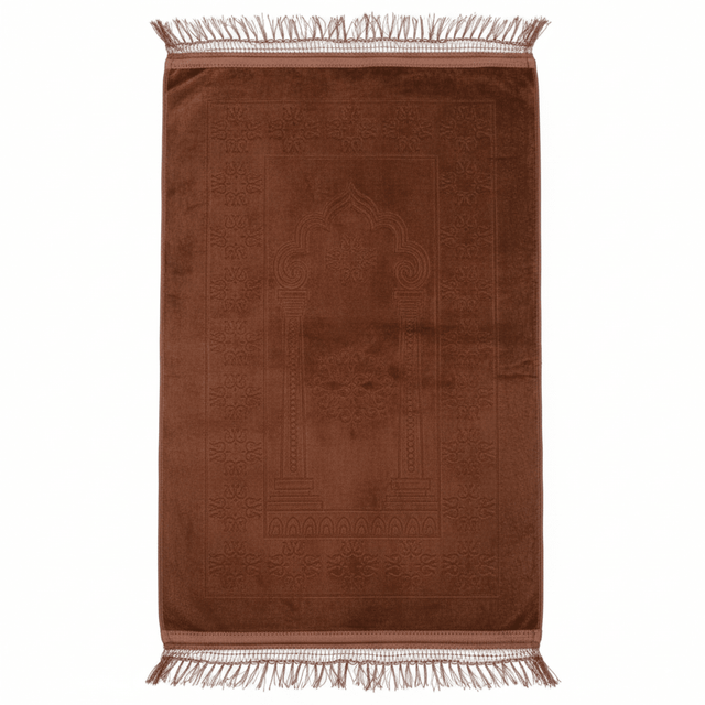 Brown Soft Velvet Prayer Mat - 100 × 65 cm - Al Kabayel Discount CentreBrown Soft Velvet Prayer Mat - 100 × 65 cmPrayer MatsAKDCAl Kabayel Discount Centre