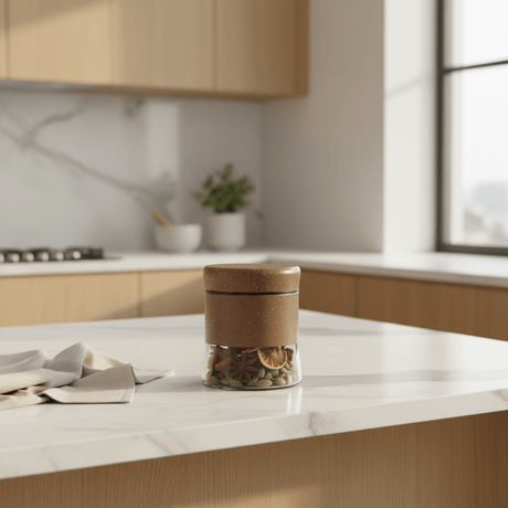 Brown Speckled Glass Canister with Airtight Lid — 500ml | Kitchen Storage Jar - Al Kabayel Discount CentreBrown Speckled Glass Canister with Airtight Lid — 500ml | Kitchen Storage JarJars & Food SaversAKDCAl Kabayel Discount Centre