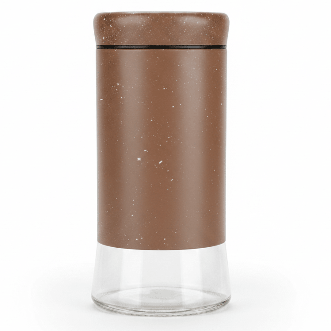 Brown Speckled Metal & Glass Canister — 1 Litre - Al Kabayel Discount CentreBrown Speckled Metal & Glass Canister — 1 LitreJars & Food SaversAKDCAl Kabayel Discount Centre