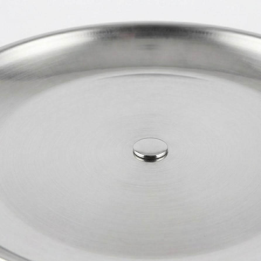 Brown Wooden Footed Silver Stainless Steel Serving Plate - 20×8 cm - Al Kabayel Discount CentreBrown Wooden Footed Silver Stainless Steel Serving Plate - 20×8 cmServing TraysAKDCAl Kabayel Discount Centre