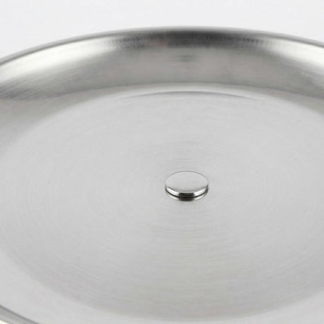 Brown Wooden Footed Silver Stainless Steel Serving Plate - 20×8 cm - Al Kabayel Discount CentreBrown Wooden Footed Silver Stainless Steel Serving Plate - 20×8 cmServing TraysAKDCAl Kabayel Discount Centre