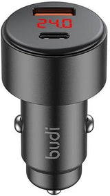 BUDI PD+QC3.0 Car Charger - 48W Smart Quick Charge - LED Display - Al Kabayel Discount CentreBUDI PD+QC3.0 Car Charger - 48W Smart Quick Charge - LED DisplayCords & AdaptersBUDIAl Kabayel Discount Centre