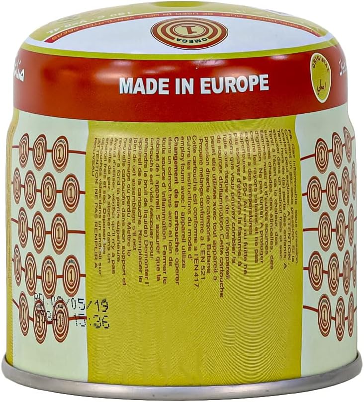 Butane Gas 190 Gram Butane 75% and 25% Propane Mixture Can Tin for Outdoor Hiking, Camping Stoves & Light, High Performance Gas Mix | Butane Gas for Stoves - 1 Piece & Pack of 6 Assorted (6) - Al Kabayel Discount CenterButane Gas 190 Gram Butane 75% and 25% Propane Mixture Can Tin for Outdoor Hiking, Camping Stoves & Light, High Performance Gas Mix | Butane Gas for Stoves - 1 Piece & Pack of 6 Assorted (6)Barbecue & Outdoor DiningAKDCAl Kabayel Discount Center