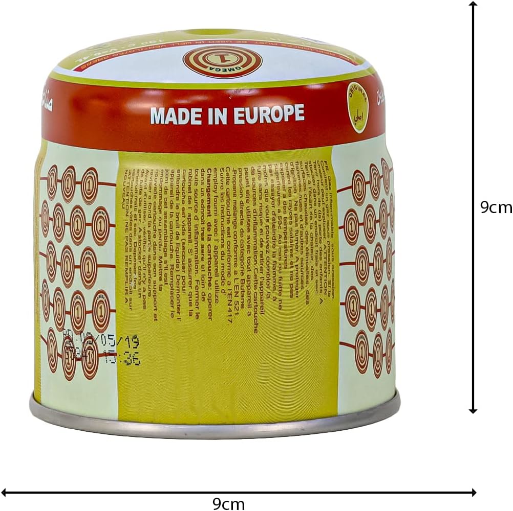 Butane Gas 190 Gram Butane 75% and 25% Propane Mixture Can Tin for Outdoor Hiking, Camping Stoves & Light, High Performance Gas Mix | Butane Gas for Stoves - 1 Piece & Pack of 6 Assorted (6) - Al Kabayel Discount CenterButane Gas 190 Gram Butane 75% and 25% Propane Mixture Can Tin for Outdoor Hiking, Camping Stoves & Light, High Performance Gas Mix | Butane Gas for Stoves - 1 Piece & Pack of 6 Assorted (6)Barbecue & Outdoor DiningAKDCAl Kabayel Discount Center