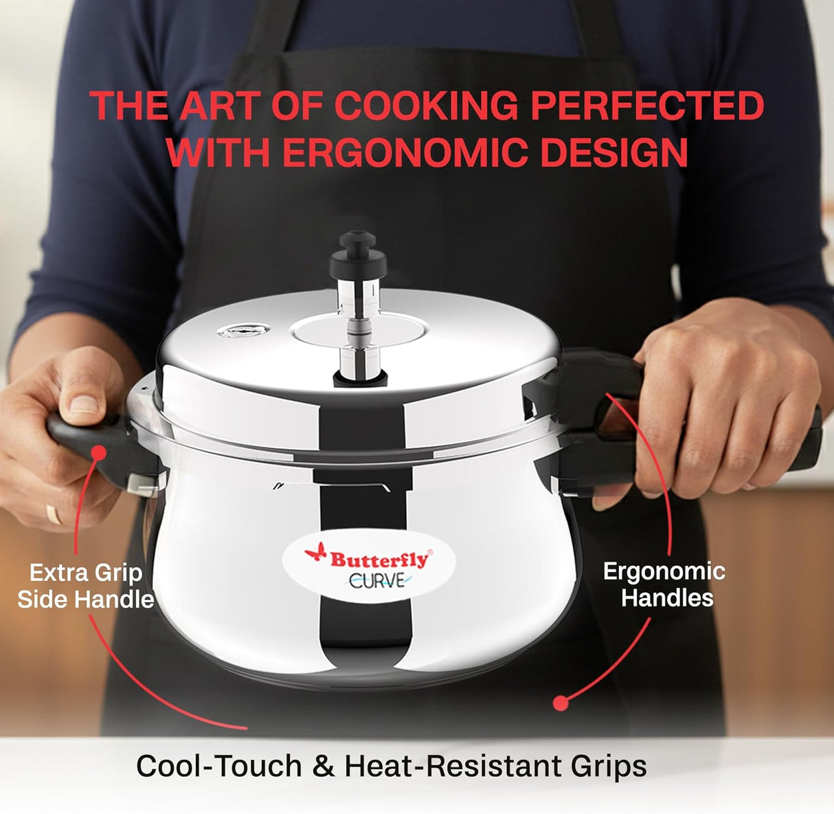 Butterfly 5.5L Stainless Steel Curve Pressure Cooker – Heavy Duty Design - Al Kabayel Discount CentreButterfly 5.5L Stainless Steel Curve Pressure Cooker – Heavy Duty DesignPressure CookersBUTTERFLYAl Kabayel Discount Centre