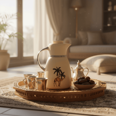 Bytix Cream Vacuum Flask – Palm Tree & Camel Design | 1 Litre - Al Kabayel Discount CentreBytix Cream Vacuum Flask – Palm Tree & Camel Design | 1 LitreThermosBAYTIXAl Kabayel Discount Centre