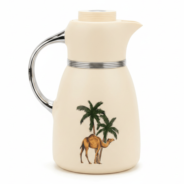 Bytix Cream Vacuum Flask – Palm Tree & Camel Design | 1 Litre - Al Kabayel Discount CentreBytix Cream Vacuum Flask – Palm Tree & Camel Design | 1 LitreThermosBAYTIXAl Kabayel Discount Centre