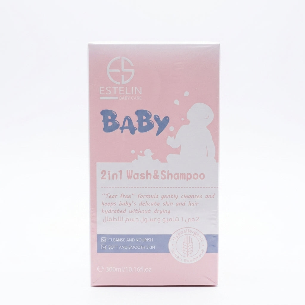 Estelin Baby Care 2-in-1 Wash & Shampoo – Tear-Free Formula 300ml