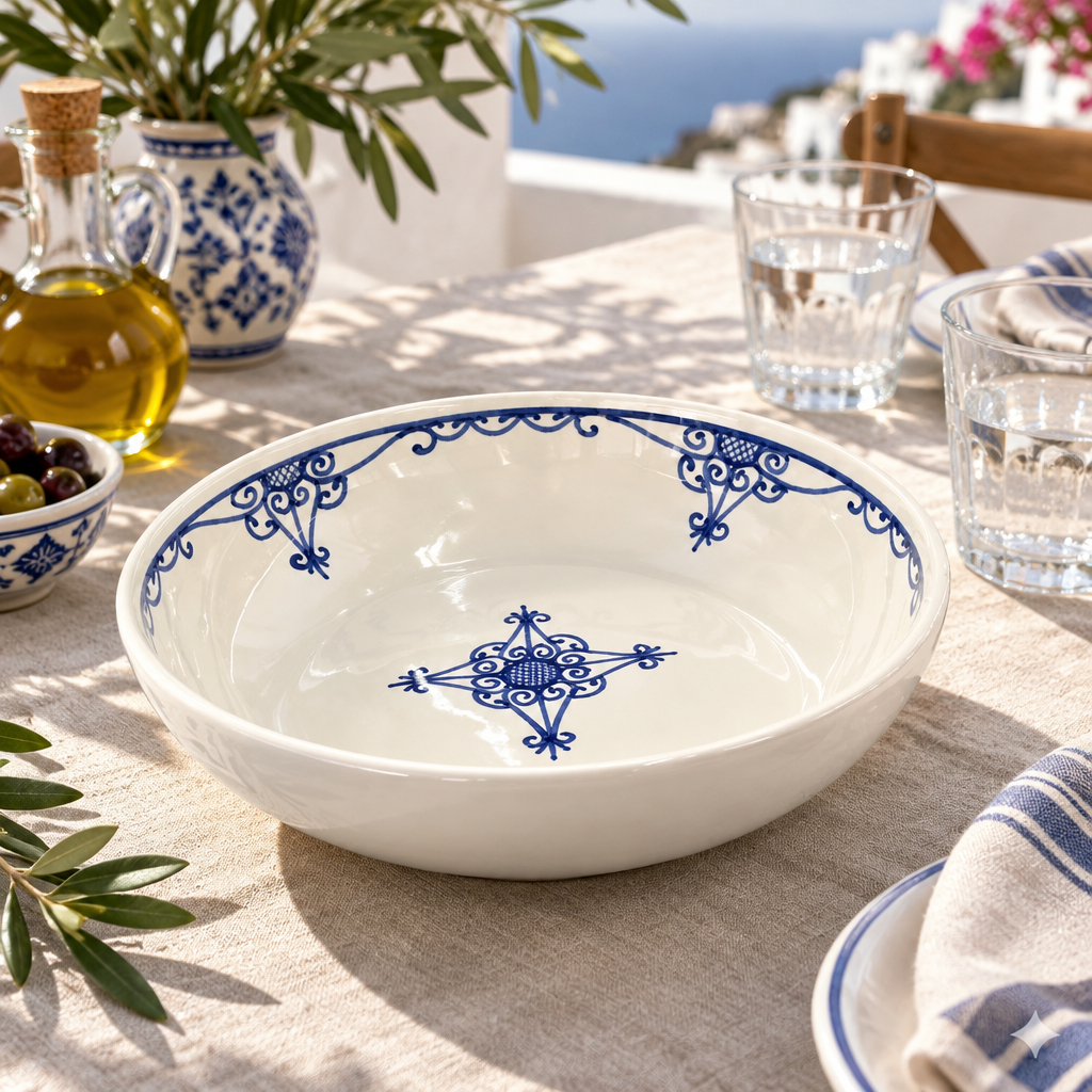 Slama Ceramic Deep Plate Off-White - 26cm