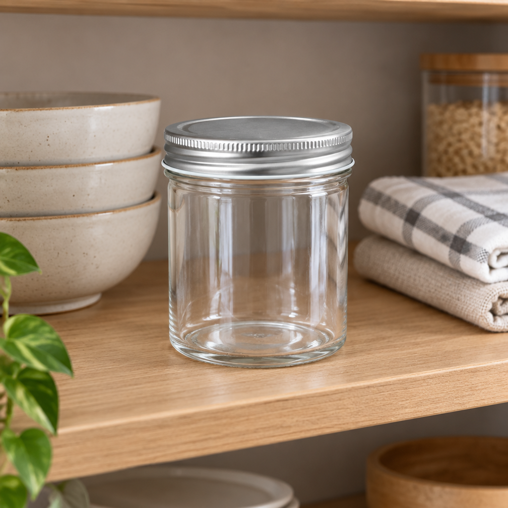 Beyti Glass Jar with Silver Lid - 330ml