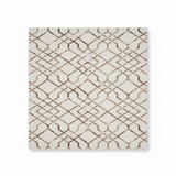 Anti-Slip Carpet Cream with Brown Geometric Pattern