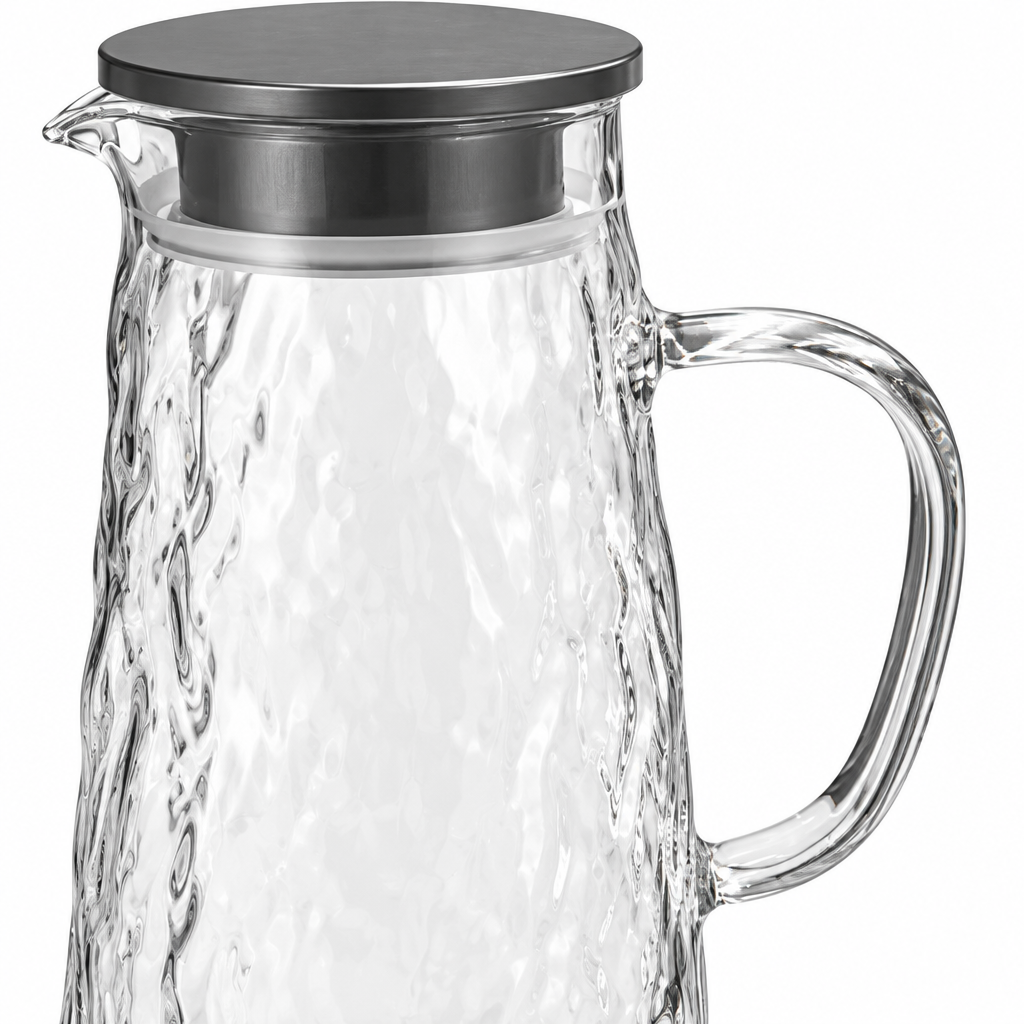 Diamonds Textured Glass Jug with Lid – 1.4 Litres