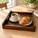 Luhpar Square Wooden Tray with Handles - 25cm