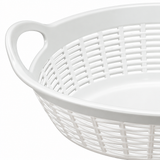 Plastic Rattan Design Storage Basket with Handles – 28×23cm