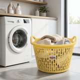 Azco Plastic Laundry Basket with Carry Handles Yellow - 50×25cm
