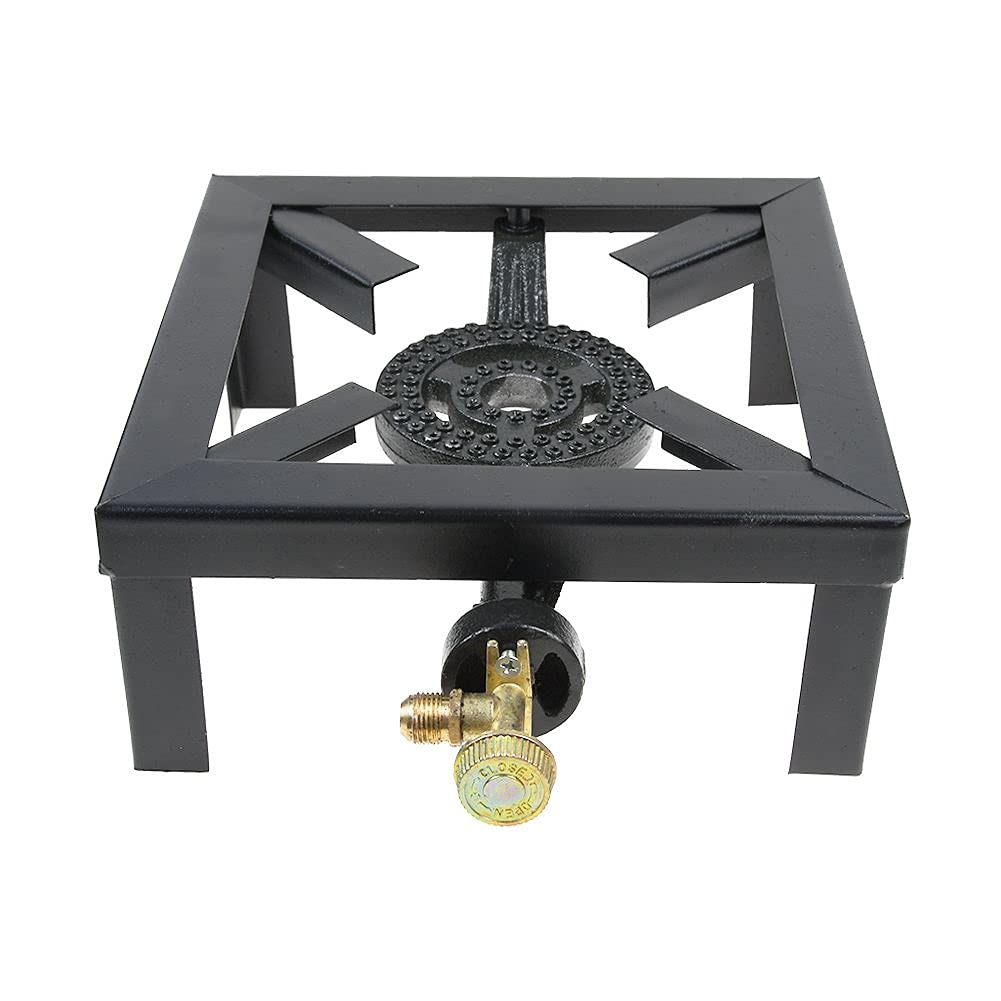 MAJESTIC Compact Cast Iron Portable Gas Stove 25×25×11 cm – Heavy Duty Single Burner Outdoor Camping Cooker