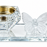 Crystal Incense Burner with Butterfly Detail - 13×6cm