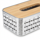 Plastic and Wooden Tissue Box - 22×14cm