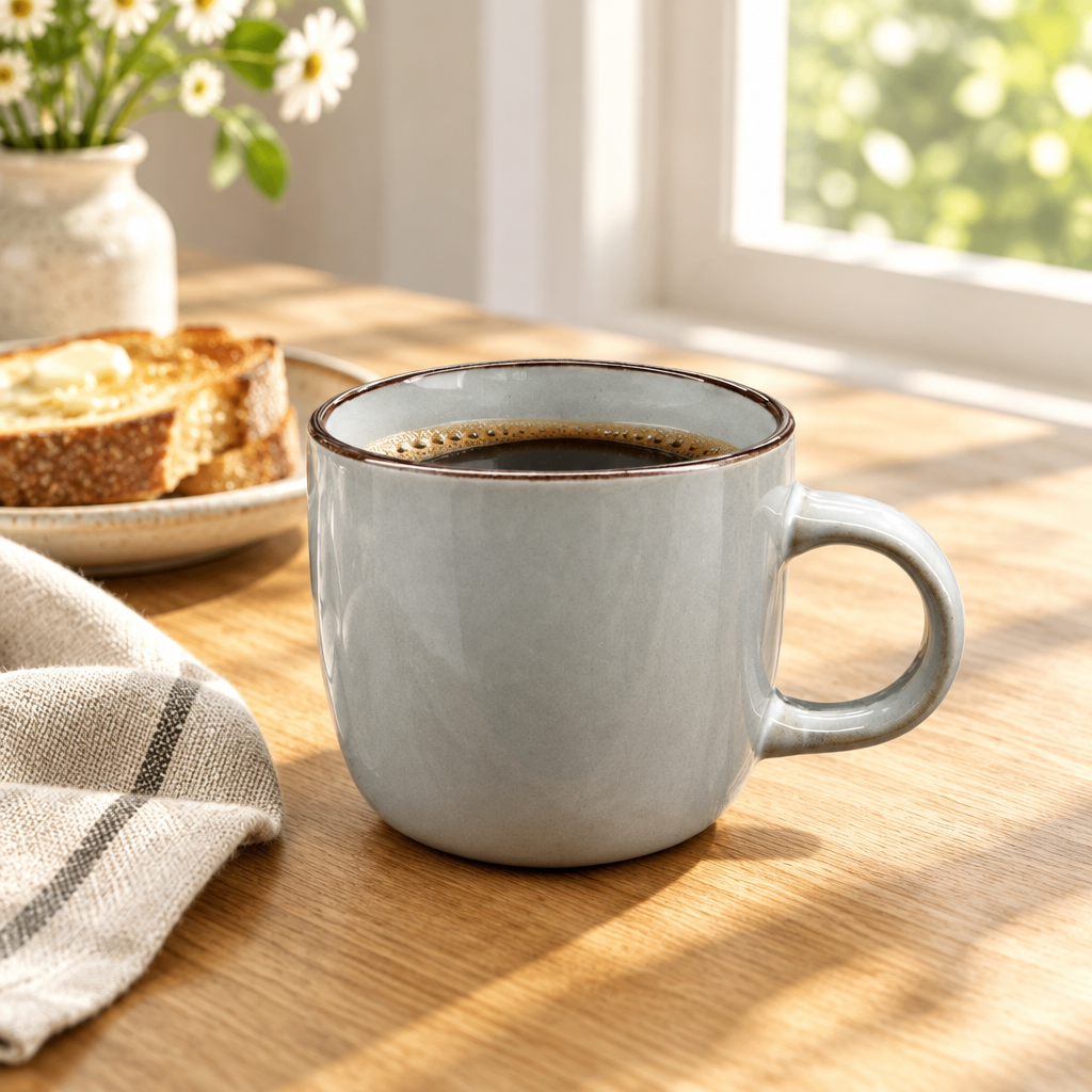 Ava Ceramic Mug Light Grey - 385ml