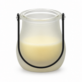شمعة معطرة في وعاء زجاجي كريمي - 10×6 سم