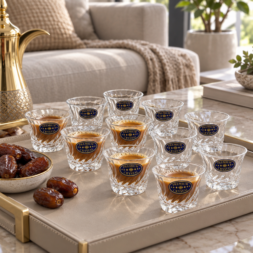 Glass Cawa Cups 12-Piece Set - 80ml