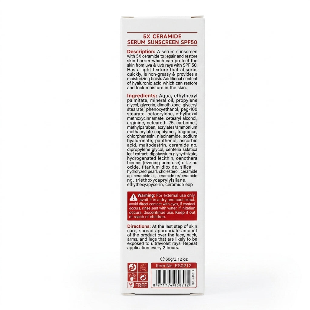 Estelin 5X Ceramide Serum Sunscreen SPF50 PA++ – UVA & UVB Protection 60g