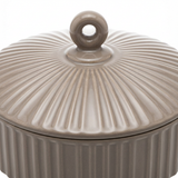 Hamid Ceramic Candy Pot with Lid Taupe  - 18cm